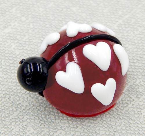 Click to view detail for HG-228 Ladybug Chocolate Cherry & White Hearts $46